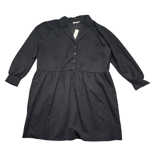 NWT Francesca's Plus Larraine Faux Suede Peplum Winter Fall Mini Dress (size 1X) - Picture 4 of 11